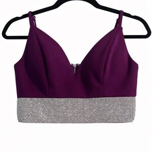 Plum Rhinestone Band Bralette